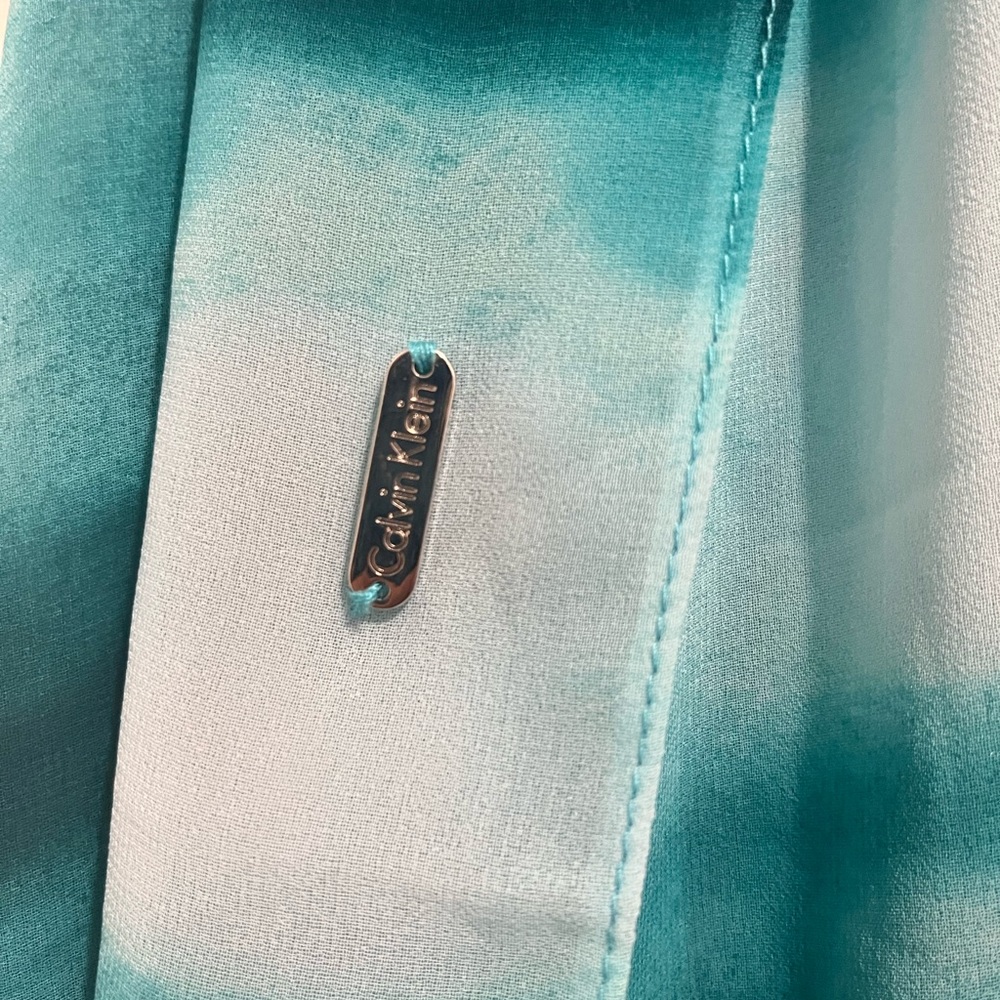 Teal and White Calvin Klein shawl shrug - Picture 4 of 8
